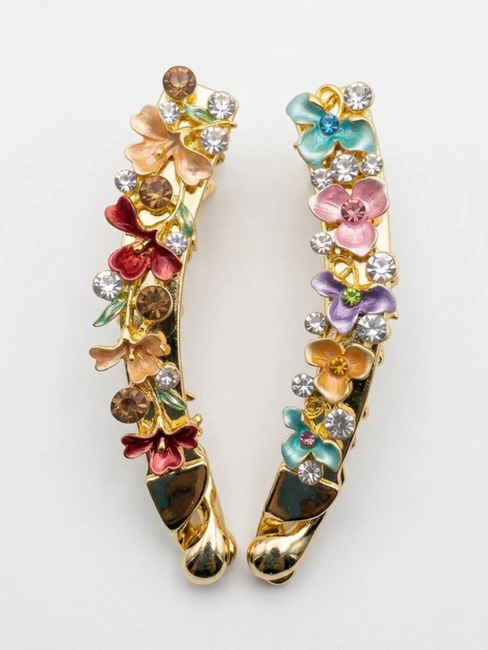 Gold Floral Hair Clips Set of 2